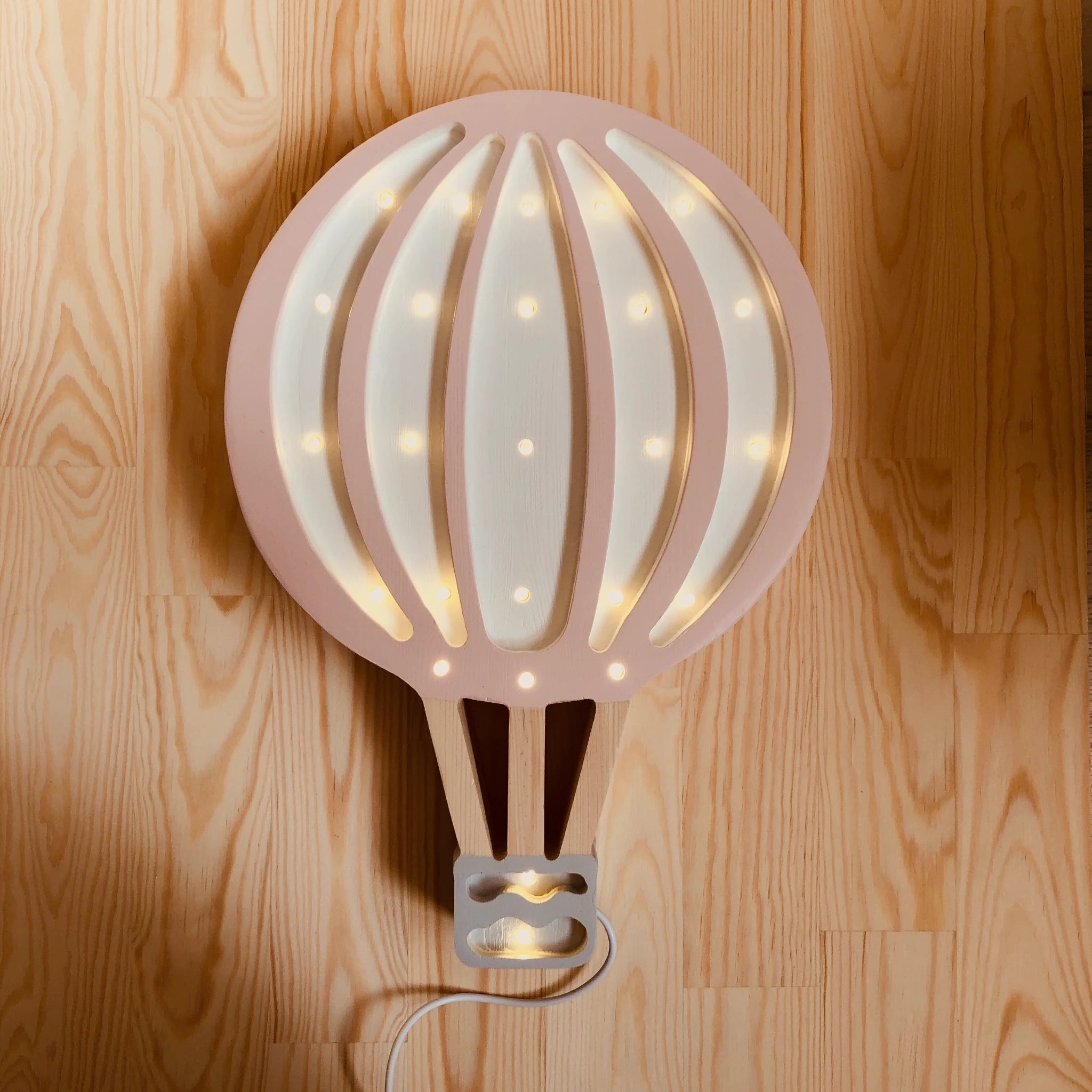 Holzlampe Heissluftballon Rosa - Little Lights