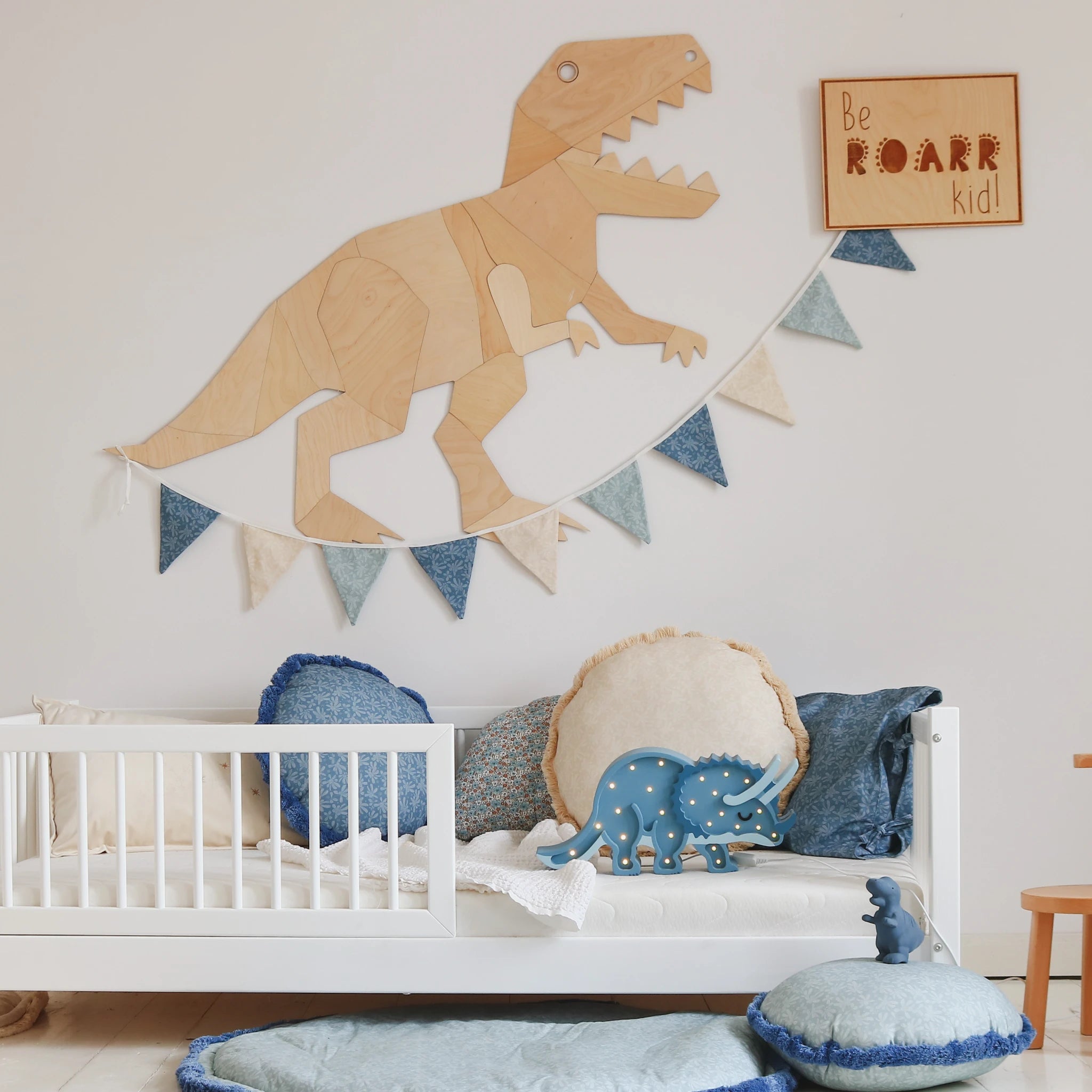 Holzlampe Triceratops Navy- Little Lights